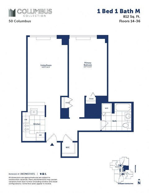 the floor plan of bed 1 and bath n